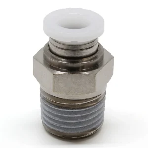 PISCO PC Series push-in male connector for 1/4 inch tube, 1/4 thread size